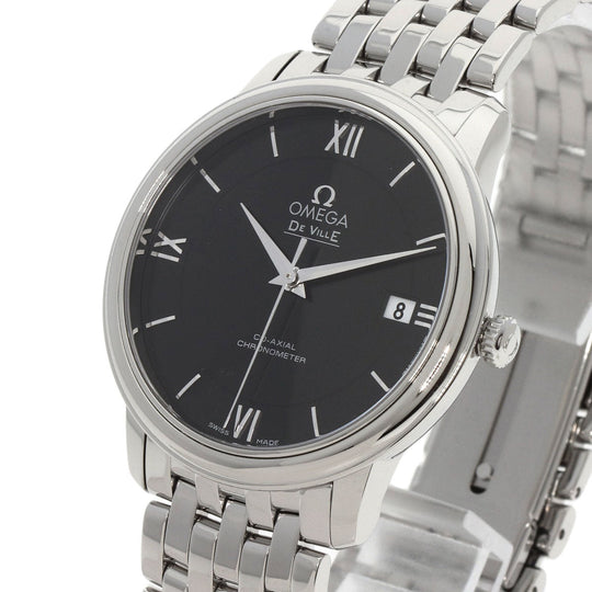 OMEGA Watches Quartz 424.10.37.20.01.001 Stainless Steel , Stainless Steel Silver De Ville Prestige Coaxial black dial mens Used Authentic