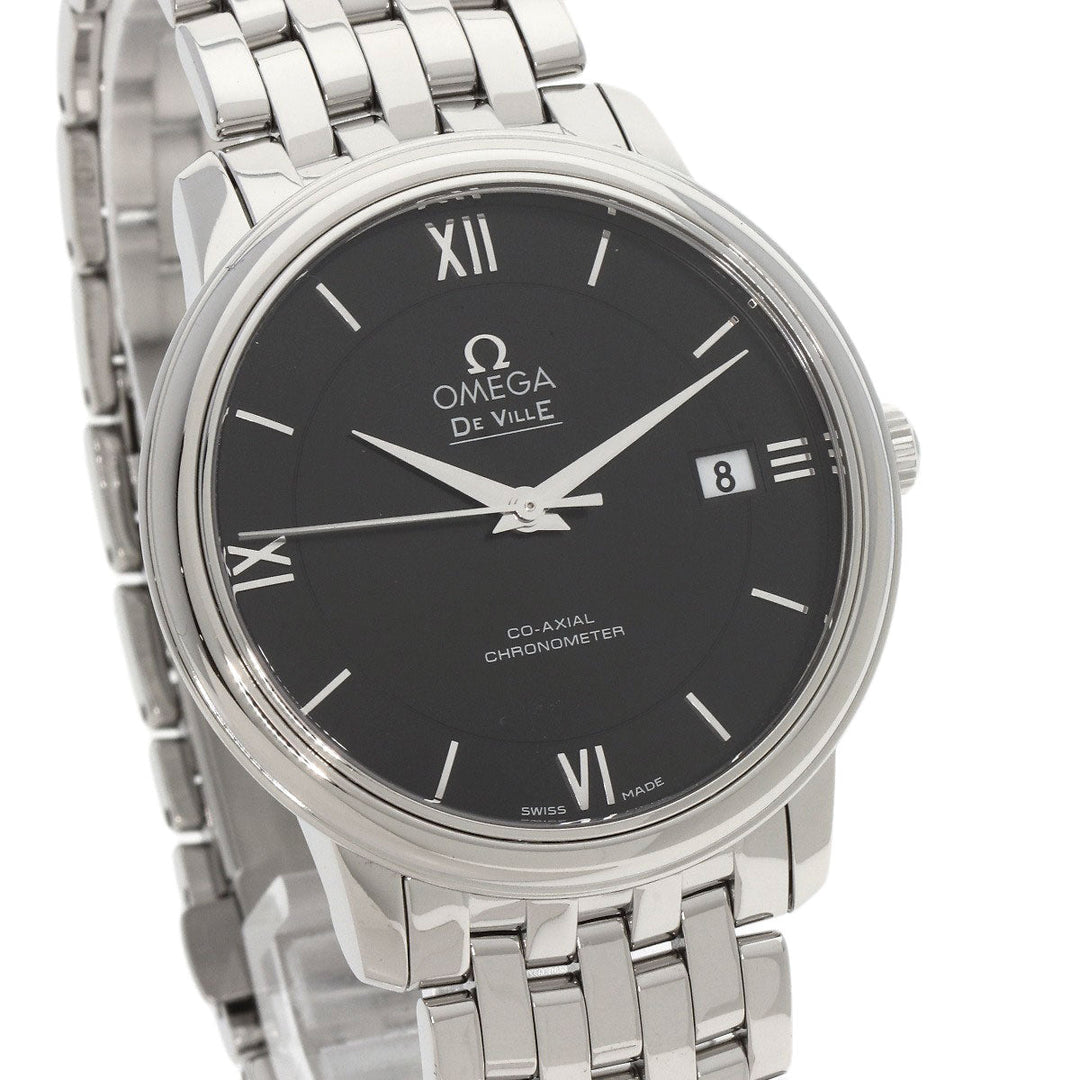 OMEGA Watches Quartz 424.10.37.20.01.001 Stainless Steel , Stainless Steel Silver De Ville Prestige Coaxial black dial mens Used Authentic