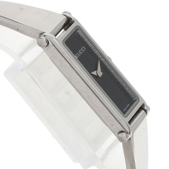 GUCCI Watches Quartz 1500L Stainless Steel , Stainless Steel Silver Square face black dial Women Used Authentic