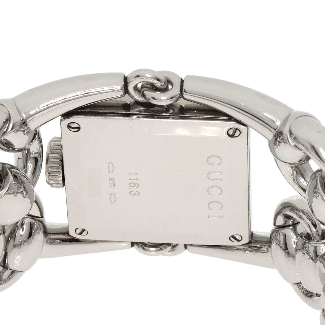 GUCCI Watches Quartz 116.3 Stainless Steel , Stainless Steel Silver Signoria White shell dial Women Used Authentic
