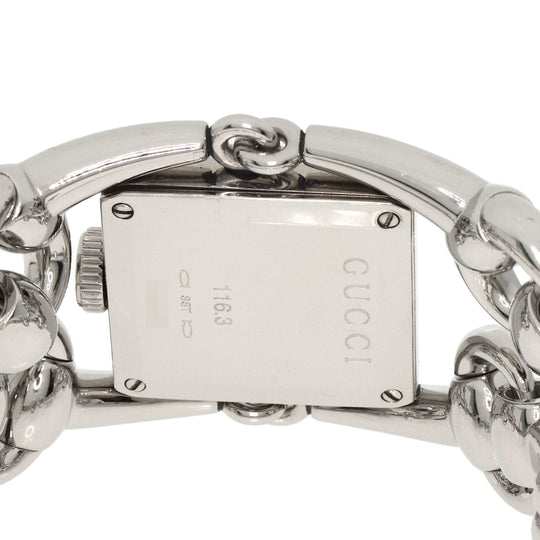 GUCCI Watches Quartz 116.3 Stainless Steel , Stainless Steel Silver Signoria White shell dial Women Used Authentic