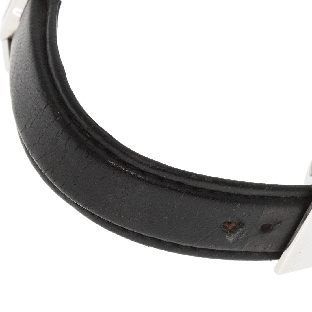 GUCCI Watches Quartz 5200L.1 Stainless Steel, Leather Silver Round face black dial Women Used Authentic