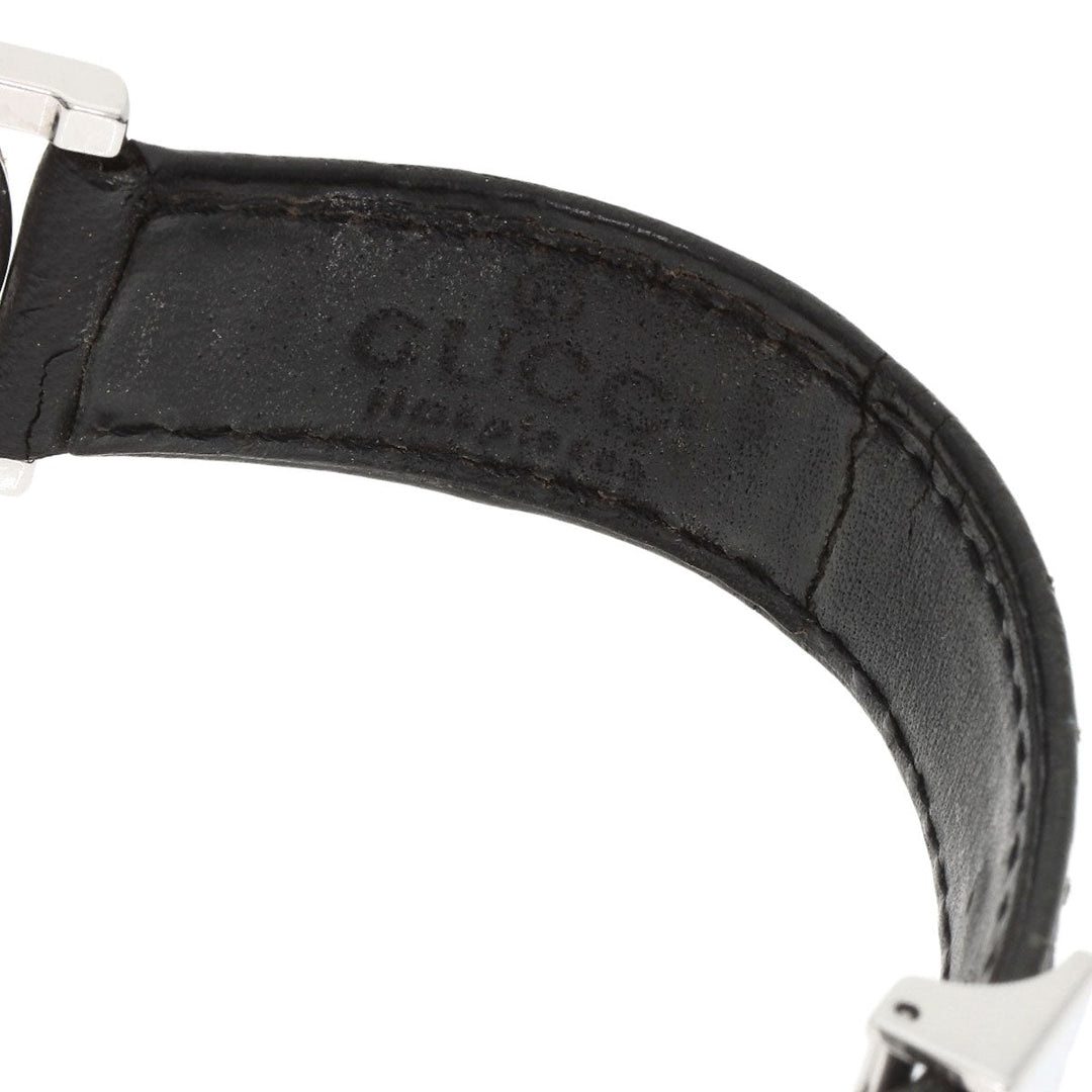 GUCCI Watches Quartz 5200L.1 Stainless Steel, Leather Silver Round face black dial Women Used Authentic