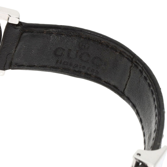 GUCCI Watches Quartz 5200L.1 Stainless Steel, Leather Silver Round face black dial Women Used Authentic