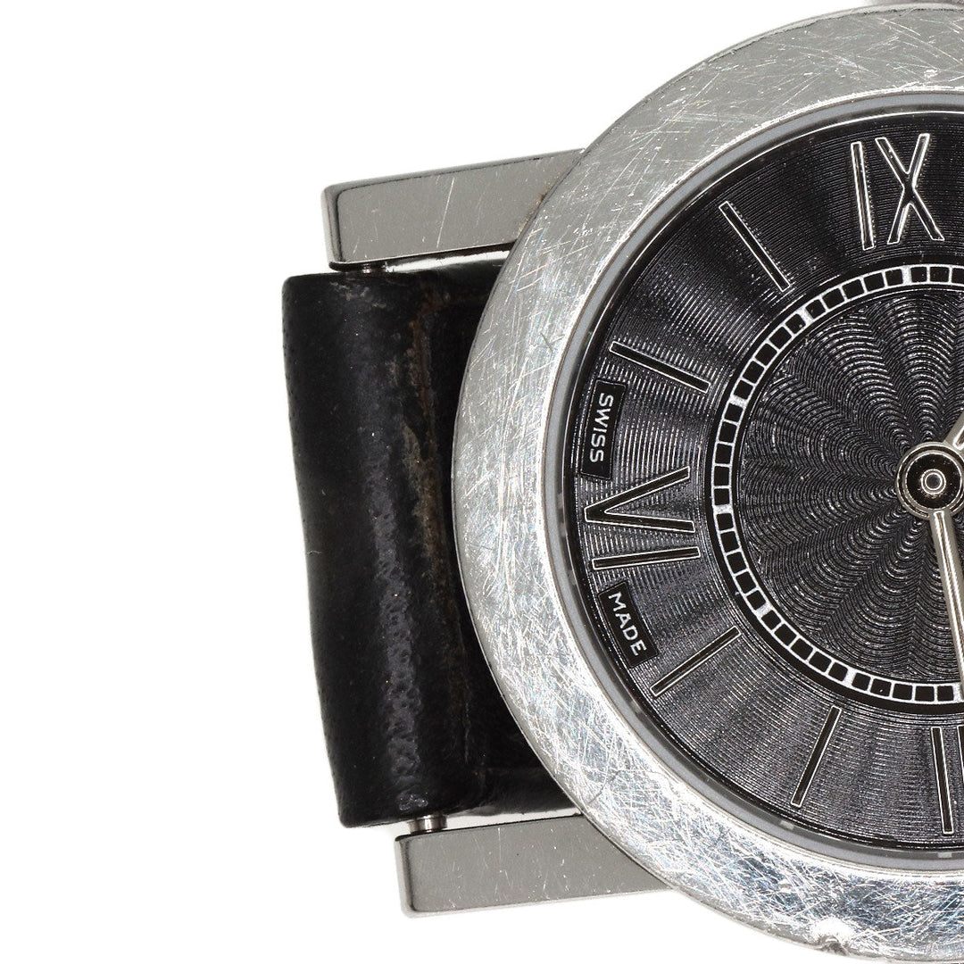 GUCCI Watches Quartz 5200L.1 Stainless Steel, Leather Silver Round face black dial Women Used Authentic