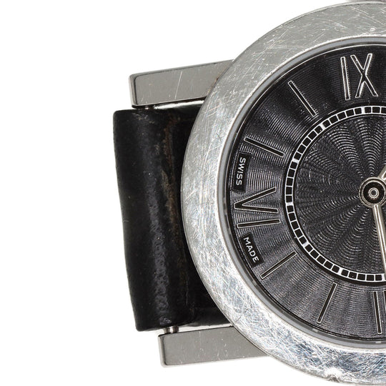 GUCCI Watches Quartz 5200L.1 Stainless Steel, Leather Silver Round face black dial Women Used Authentic