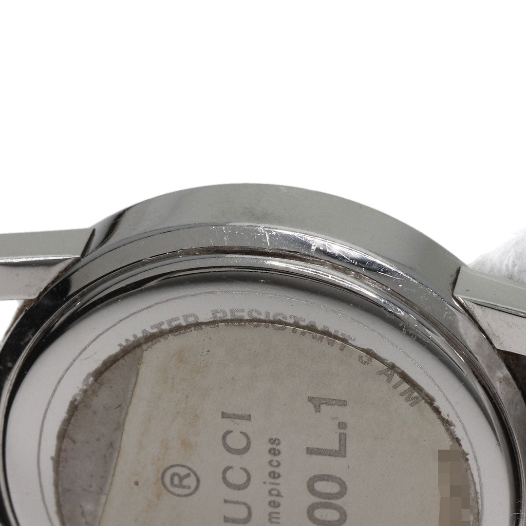 GUCCI Watches Quartz 5200L.1 Stainless Steel, Leather Silver Round face black dial Women Used Authentic
