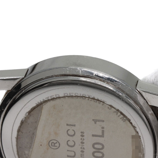 GUCCI Watches Quartz 5200L.1 Stainless Steel, Leather Silver Round face black dial Women Used Authentic