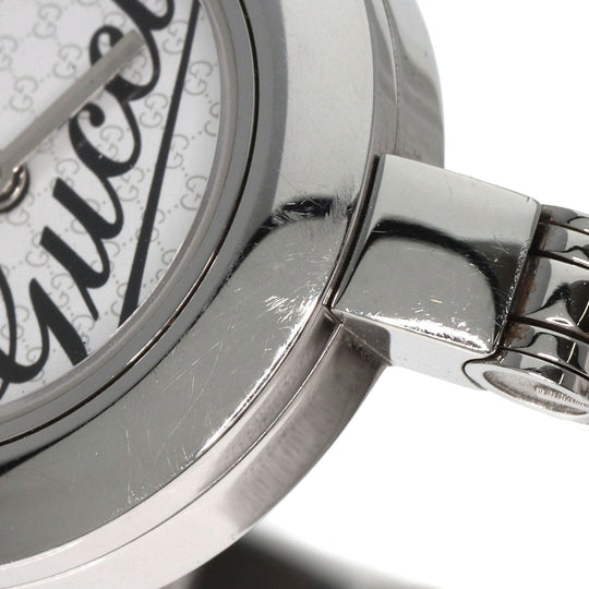 GUCCI Watches Quartz 105 Stainless Steel , Stainless Steel Silver Round face white dial Women Used Authentic
