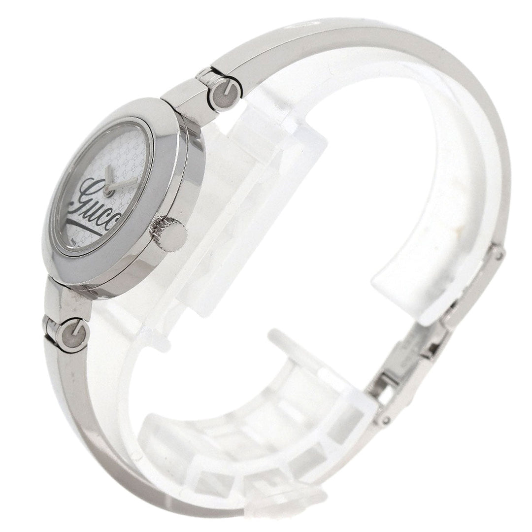 GUCCI Watches Quartz 105 Stainless Steel , Stainless Steel Silver Round face white dial Women Used Authentic