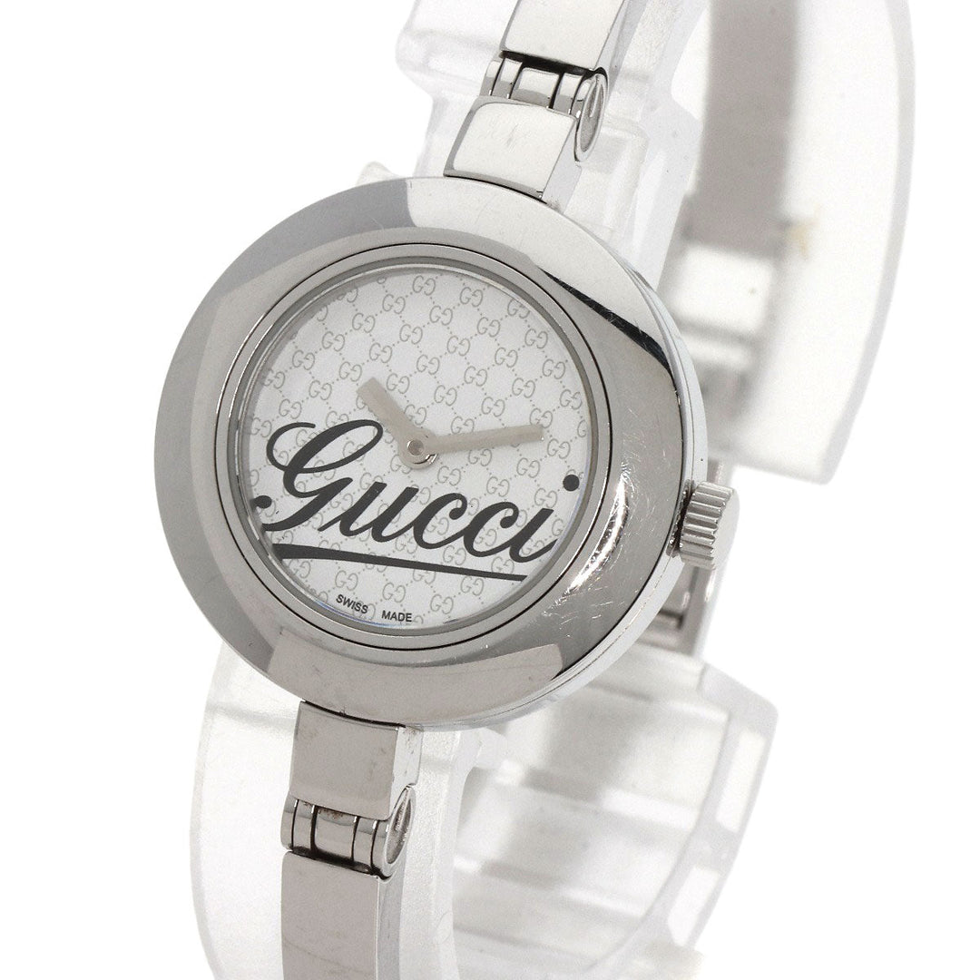 GUCCI Watches Quartz 105 Stainless Steel , Stainless Steel Silver Round face white dial Women Used Authentic