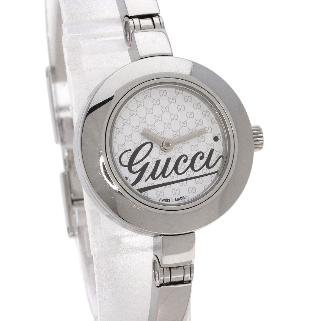 GUCCI Watches Quartz 105 Stainless Steel , Stainless Steel Silver Round face white dial Women Used Authentic