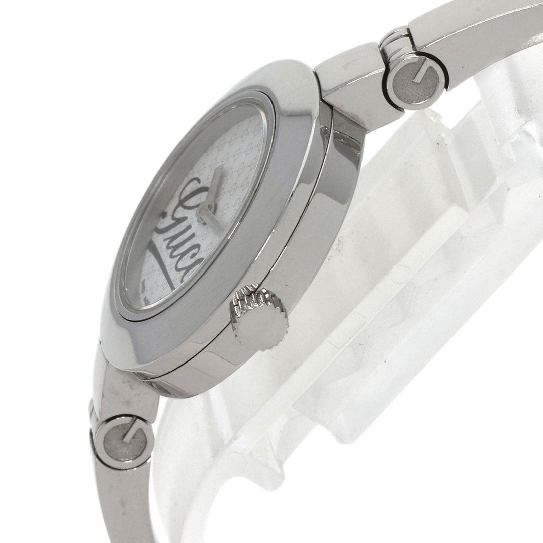 GUCCI Watches Quartz 105 Stainless Steel , Stainless Steel Silver Round face white dial Women Used Authentic