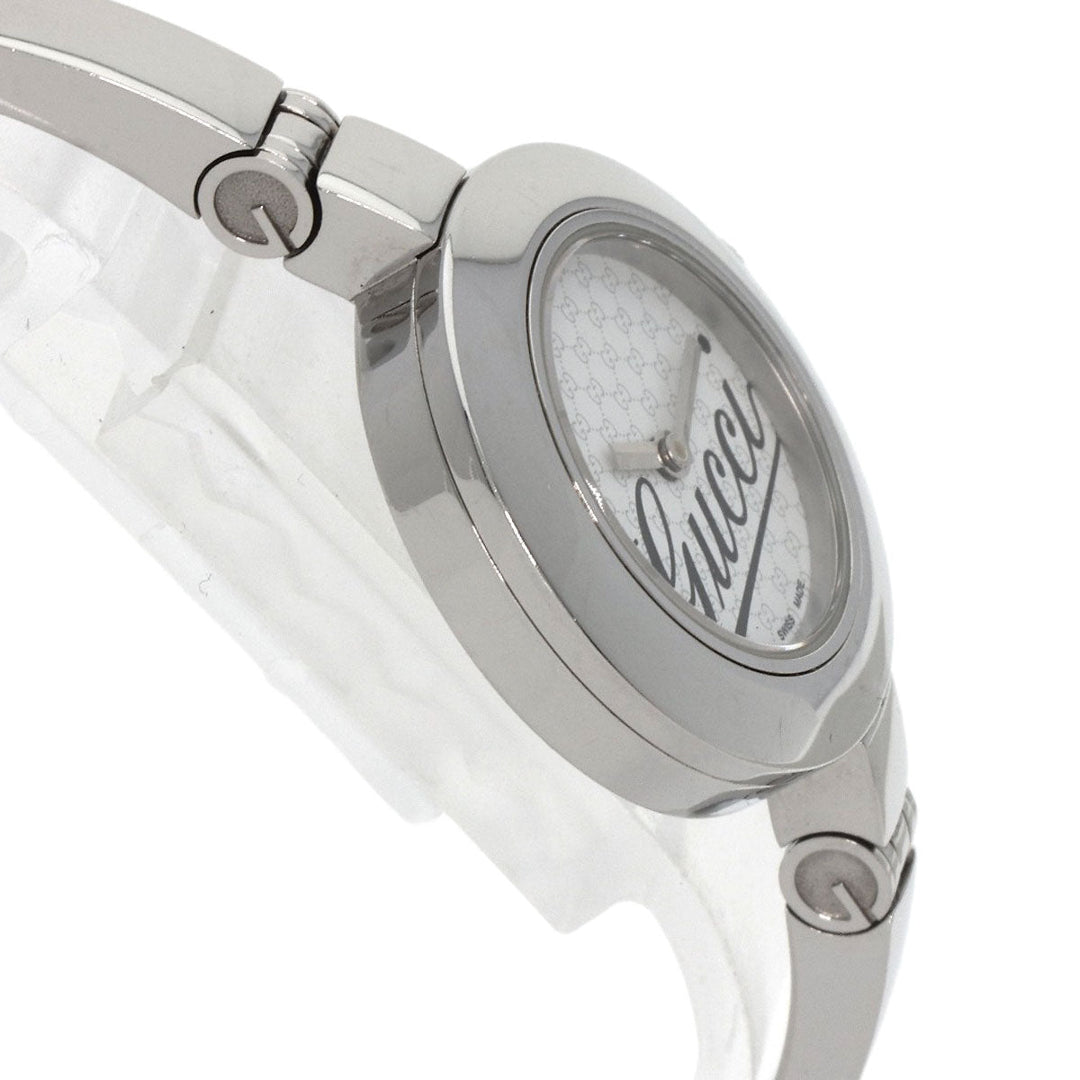 GUCCI Watches Quartz 105 Stainless Steel , Stainless Steel Silver Round face white dial Women Used Authentic