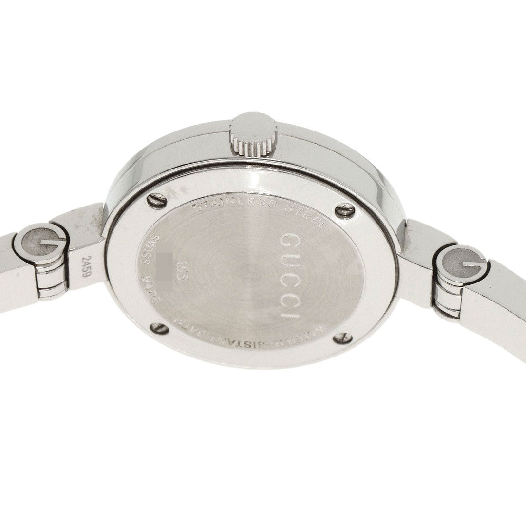 GUCCI Watches Quartz 105 Stainless Steel , Stainless Steel Silver Round face white dial Women Used Authentic