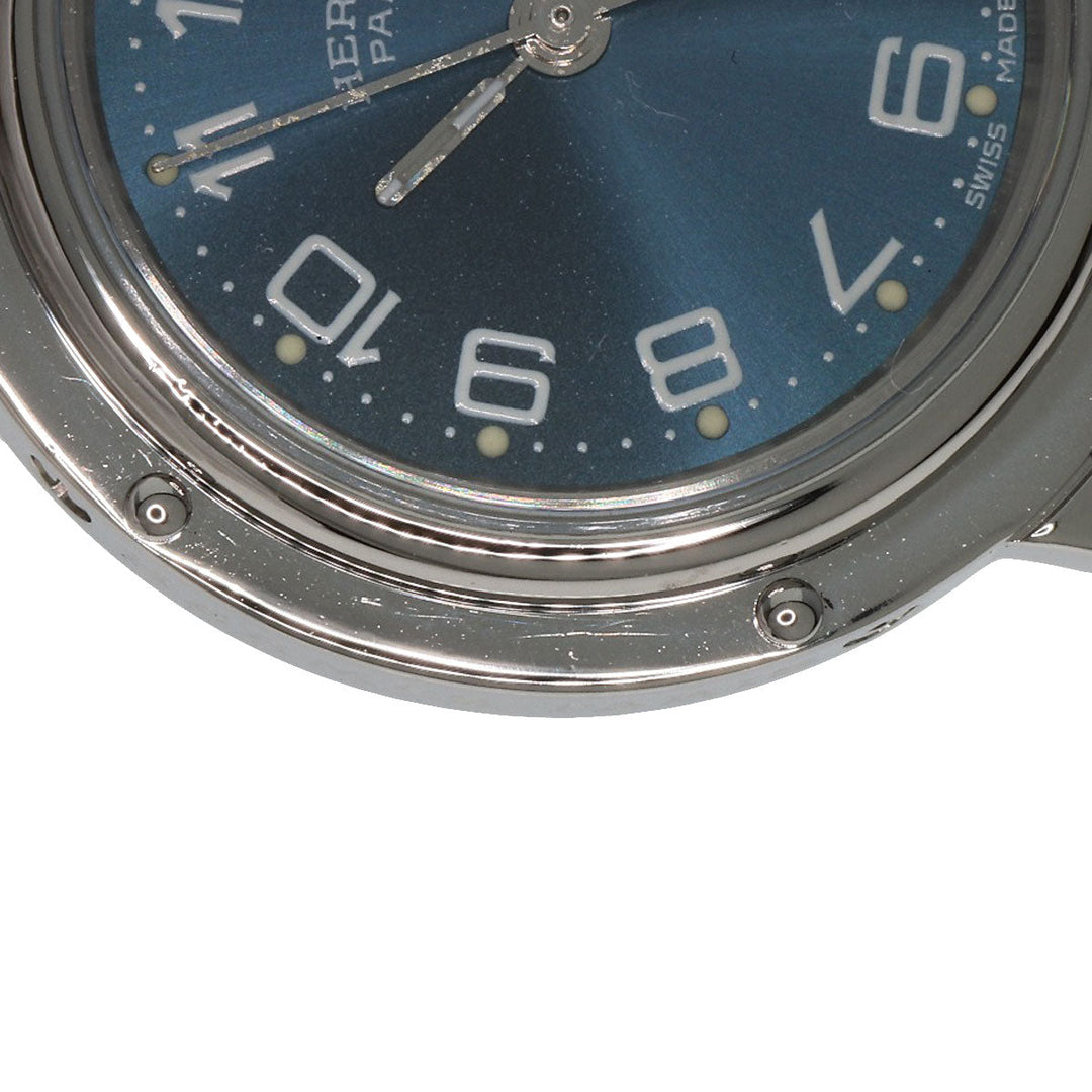 HERMES Watches Quartz CL4.210 Stainless Steel , Stainless Steel Silver Clipper blue dial Women Used Authentic