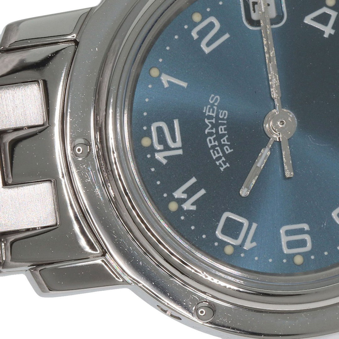 HERMES Watches Quartz CL4.210 Stainless Steel , Stainless Steel Silver Clipper blue dial Women Used Authentic