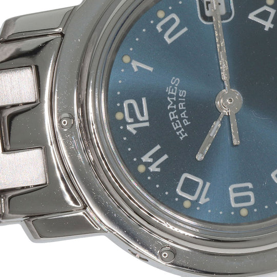HERMES Watches Quartz CL4.210 Stainless Steel , Stainless Steel Silver Clipper blue dial Women Used Authentic