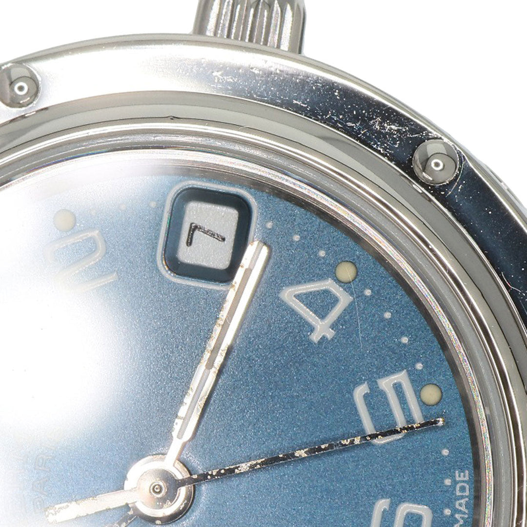 HERMES Watches Quartz CL4.210 Stainless Steel , Stainless Steel Silver Clipper blue dial Women Used Authentic