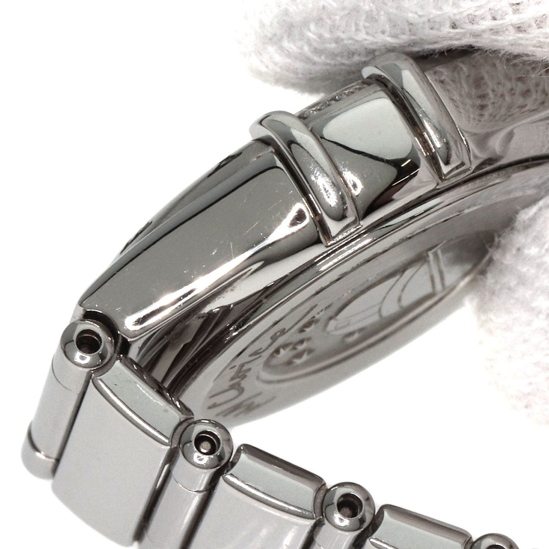 OMEGA Watches Quartz 1566.56 Stainless Steel , Stainless Steel Silver Constellation Mini 12P Diamond black dial Women Used Authentic