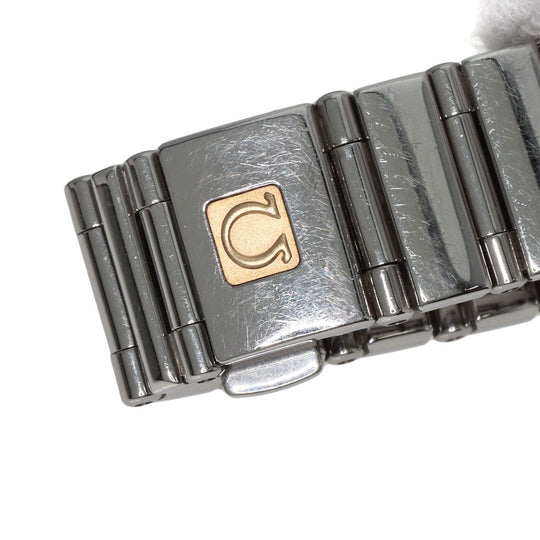 OMEGA Watches Quartz 1566.56 Stainless Steel , Stainless Steel Silver Constellation Mini 12P Diamond black dial Women Used Authentic