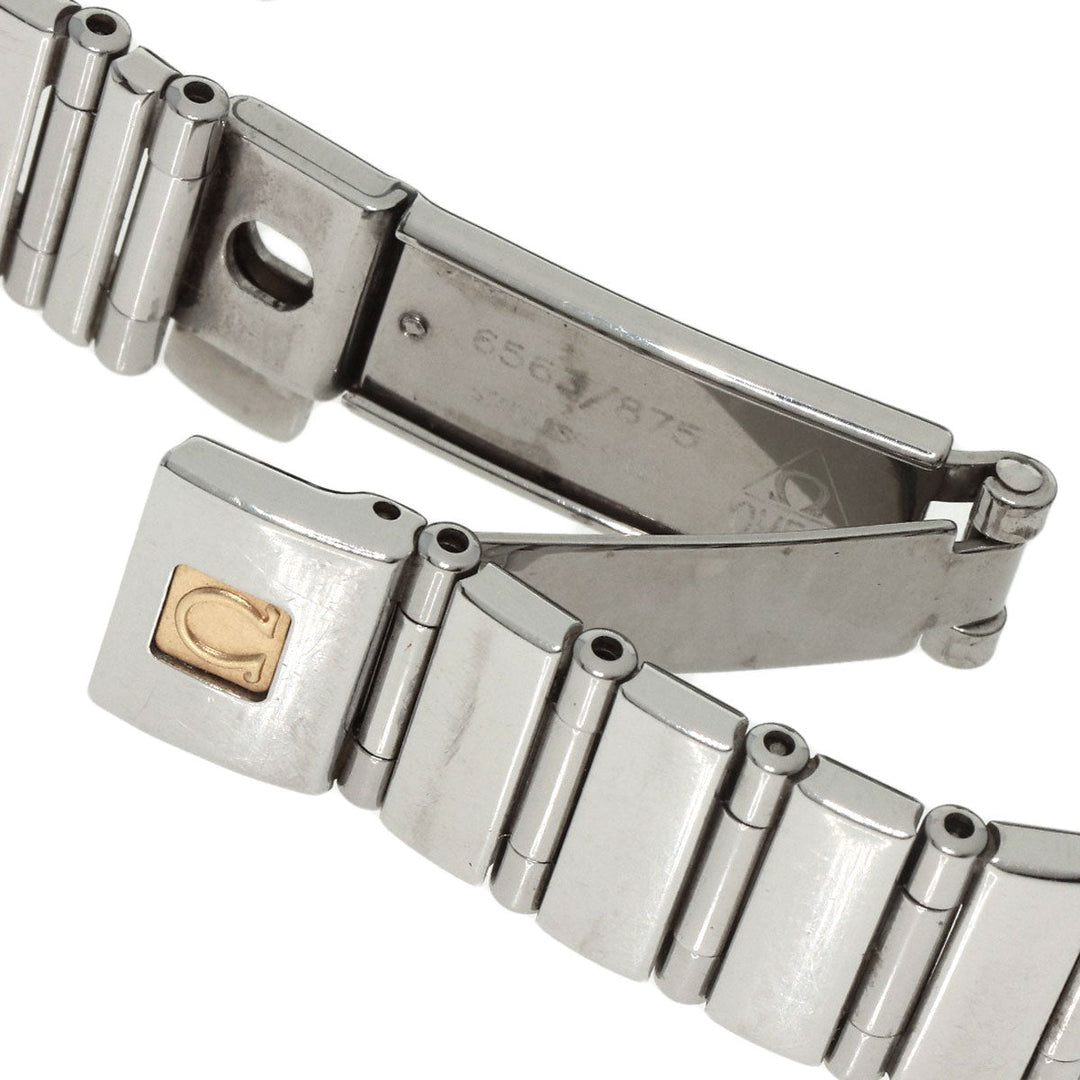 OMEGA Watches Quartz 1566.56 Stainless Steel , Stainless Steel Silver Constellation Mini 12P Diamond black dial Women Used Authentic