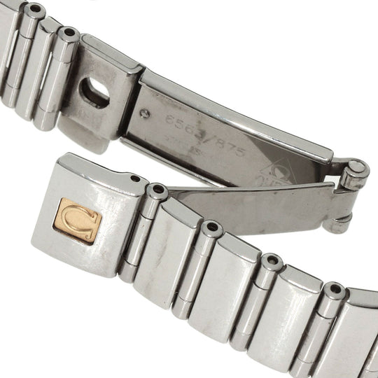 OMEGA Watches Quartz 1566.56 Stainless Steel , Stainless Steel Silver Constellation Mini 12P Diamond black dial Women Used Authentic