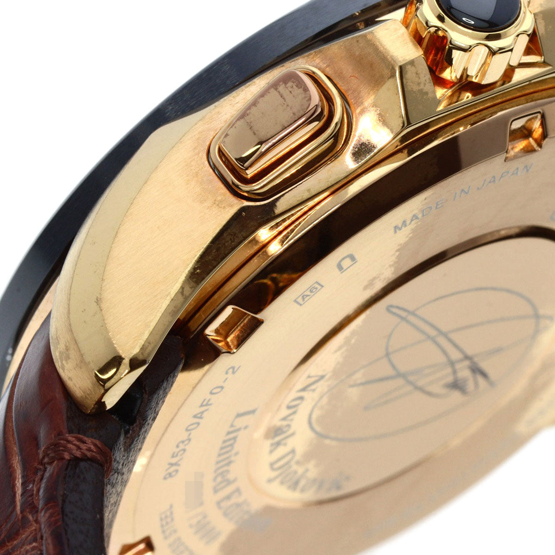 SEIKO Watches Solar Powered SBXB060 8X53-0AF0-2 Gold Plated, Leather gold Astron Novak Djokovic collaboration limited to 3000 pieces Brown dial mens Used Authentic