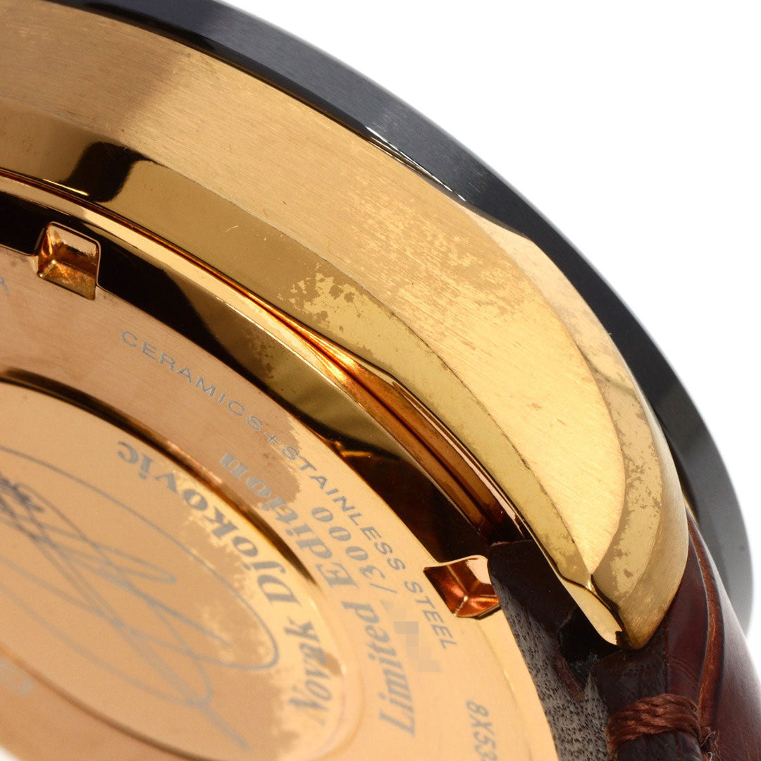 SEIKO Watches Solar Powered SBXB060 8X53-0AF0-2 Gold Plated, Leather gold Astron Novak Djokovic collaboration limited to 3000 pieces Brown dial mens Used Authentic