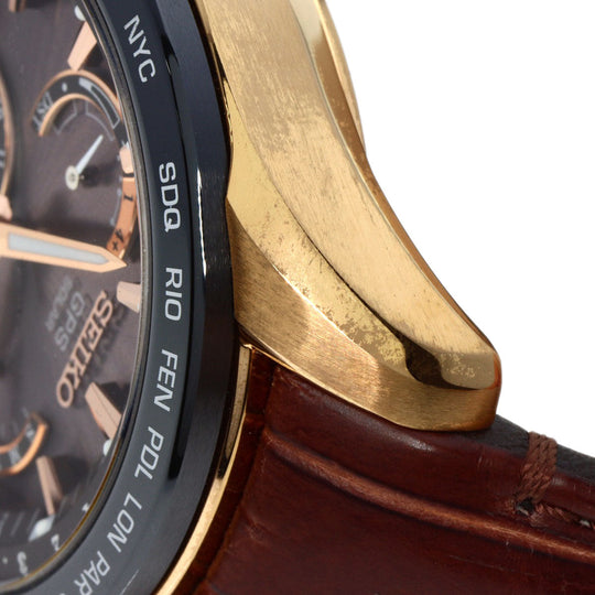 SEIKO Watches Solar Powered SBXB060 8X53-0AF0-2 Gold Plated, Leather gold Astron Novak Djokovic collaboration limited to 3000 pieces Brown dial mens Used Authentic