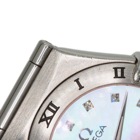 OMEGA Watches Quartz 1567.66 Stainless Steel , Stainless Steel Silver Constellation 12P Diamond Pink shell dial Women Used Authentic