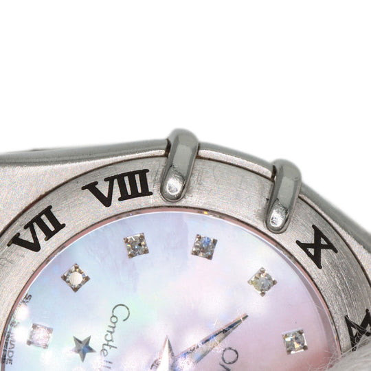 OMEGA Watches Quartz 1567.66 Stainless Steel , Stainless Steel Silver Constellation 12P Diamond Pink shell dial Women Used Authentic