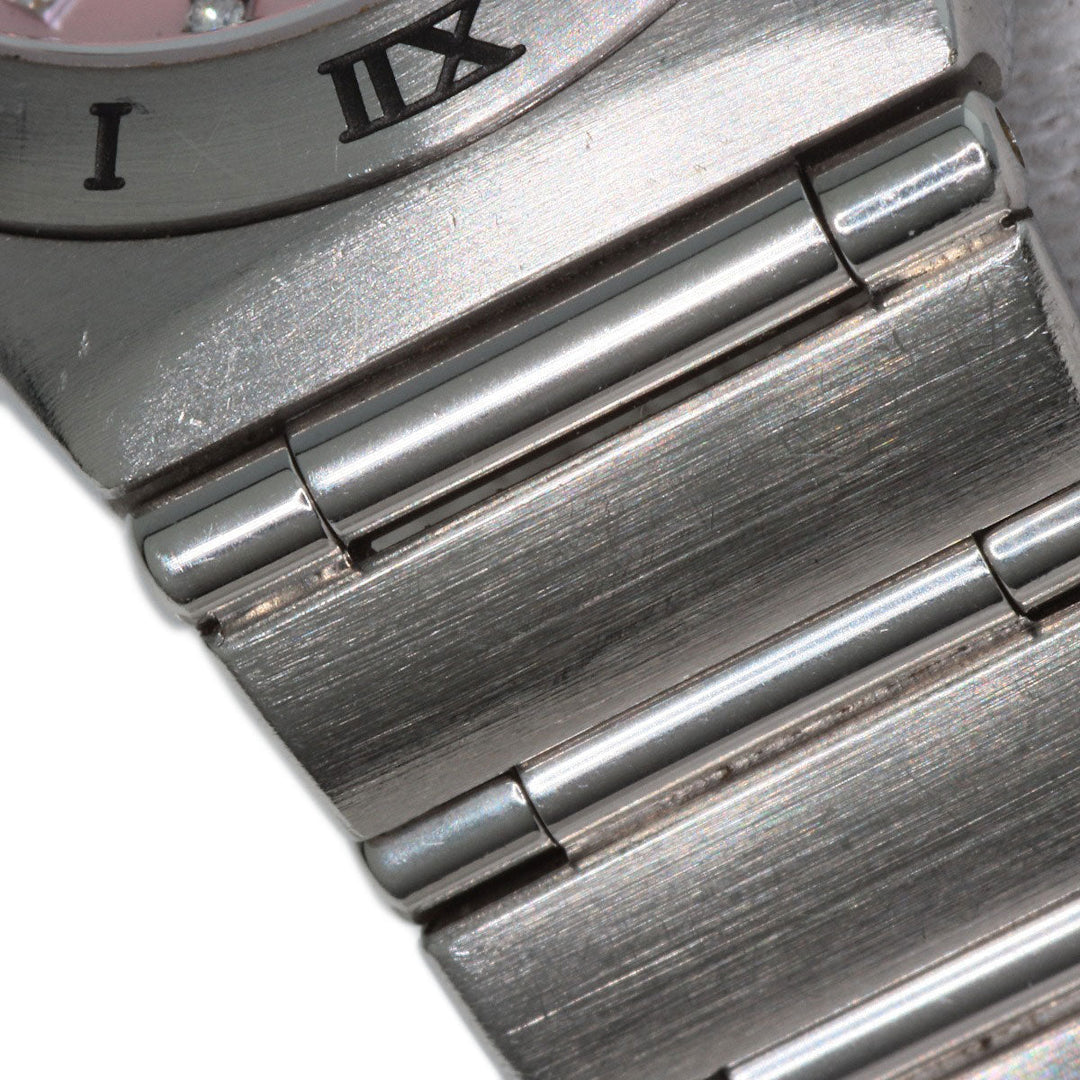 OMEGA Watches Quartz 1567.66 Stainless Steel , Stainless Steel Silver Constellation 12P Diamond Pink shell dial Women Used Authentic