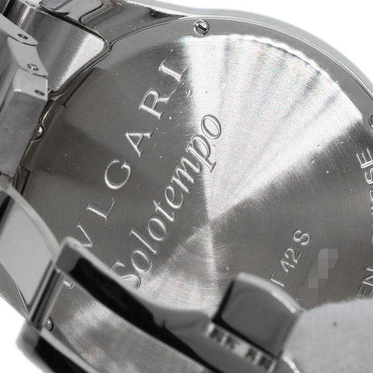 BVLGARI Watches Quartz ST42SS Stainless Steel , Stainless Steel Silver Solo tempo Silver dial mens Used Authentic