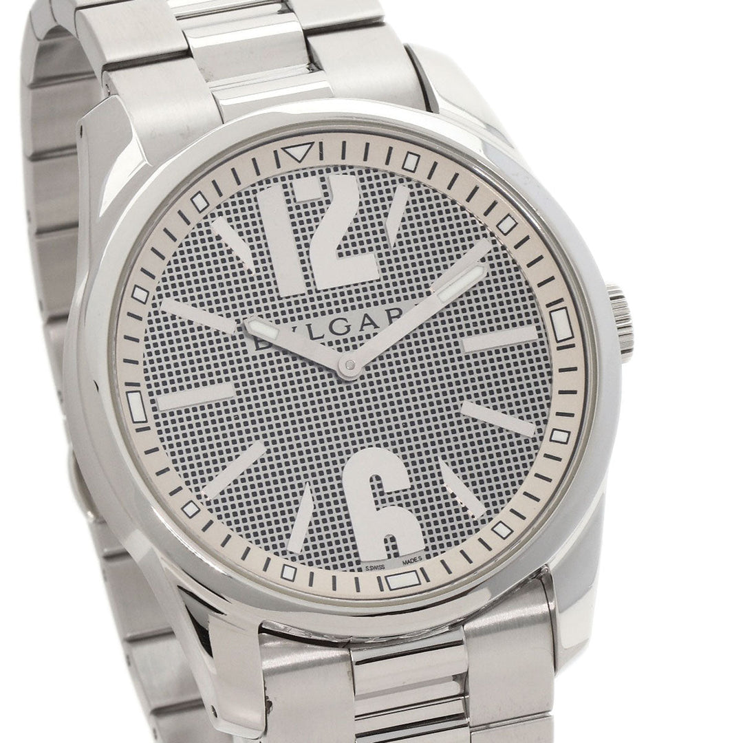 BVLGARI Watches Quartz ST42SS Stainless Steel , Stainless Steel Silver Solo tempo Silver dial mens Used Authentic