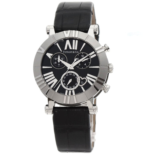 TIFFANY&Co. Watches Quartz Z1301.32.11A10A71A Stainless Steel, Leather Silver Atlas chronograph black dial mens Used Authentic
