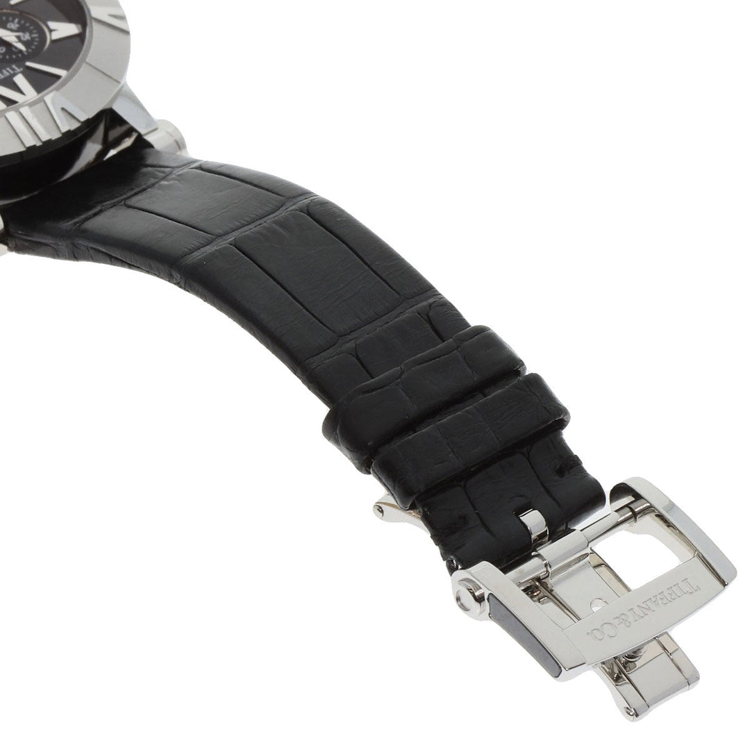TIFFANY&Co. Watches Quartz Z1301.32.11A10A71A Stainless Steel, Leather Silver Atlas chronograph black dial mens Used Authentic