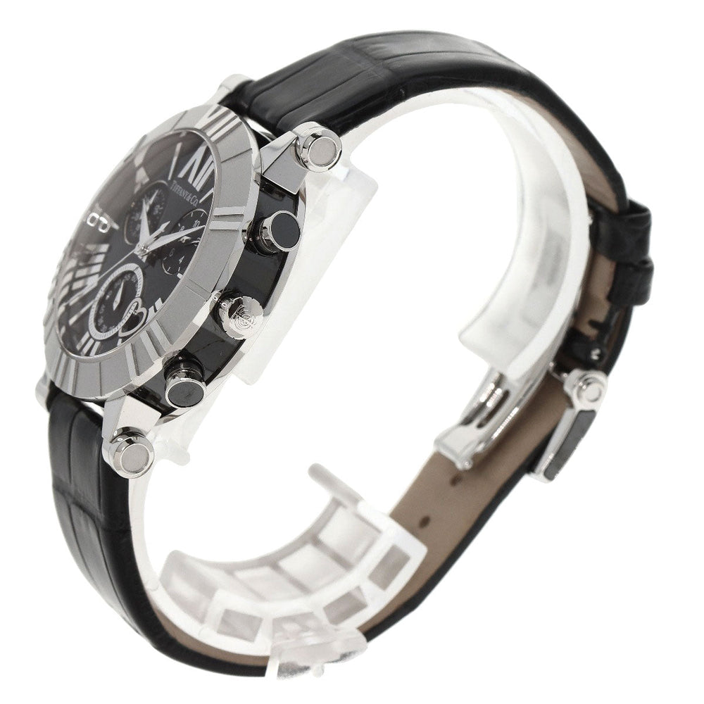 TIFFANY&Co. Watches Quartz Z1301.32.11A10A71A Stainless Steel, Leather Silver Atlas chronograph black dial mens Used Authentic