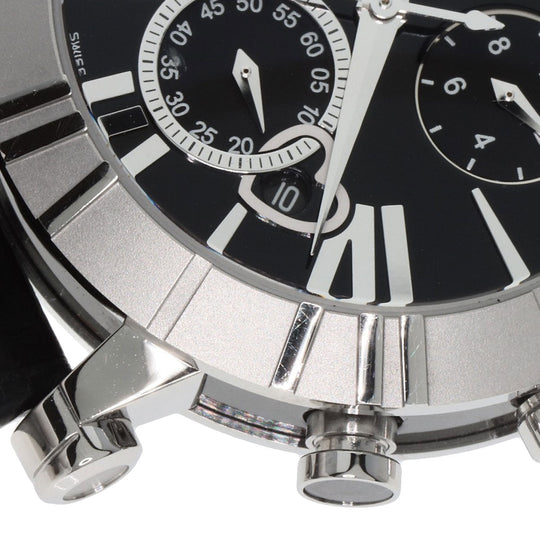 TIFFANY&Co. Watches Quartz Z1301.32.11A10A71A Stainless Steel, Leather Silver Atlas chronograph black dial mens Used Authentic