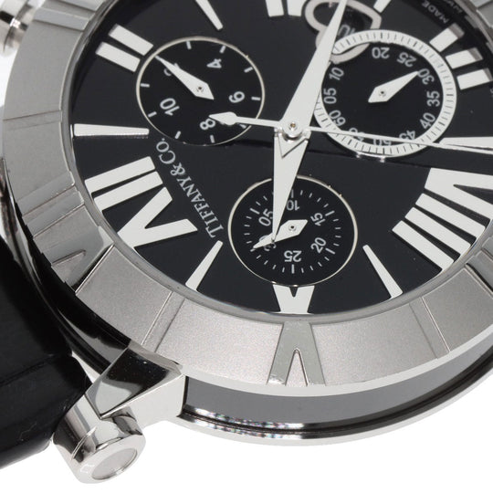 TIFFANY&Co. Watches Quartz Z1301.32.11A10A71A Stainless Steel, Leather Silver Atlas chronograph black dial mens Used Authentic