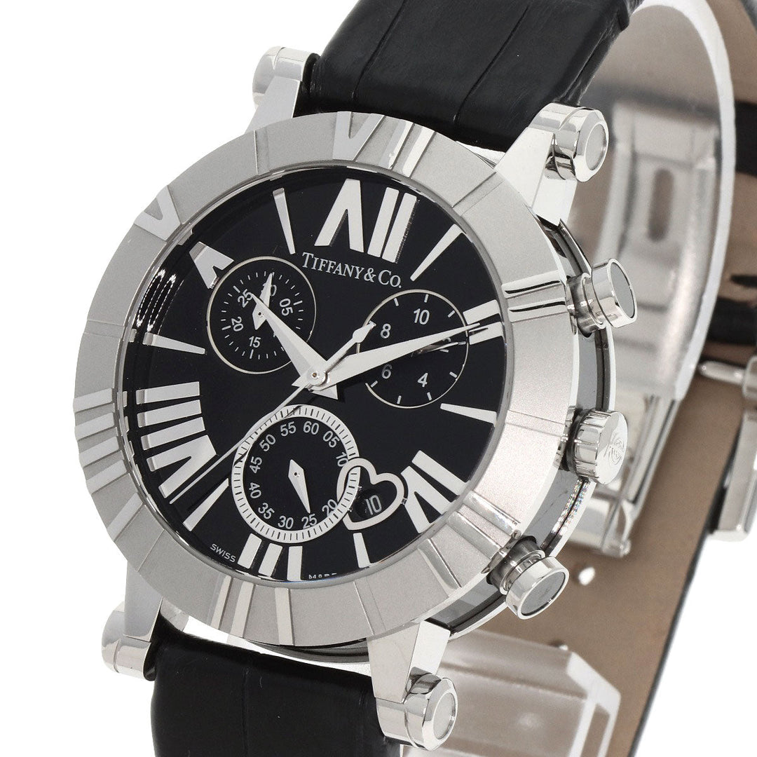 TIFFANY&Co. Watches Quartz Z1301.32.11A10A71A Stainless Steel, Leather Silver Atlas chronograph black dial mens Used Authentic
