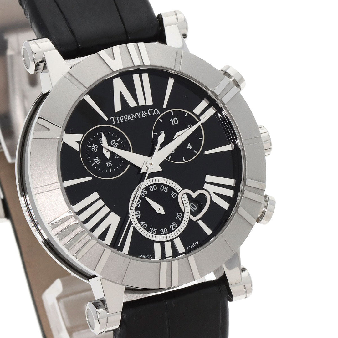 TIFFANY&Co. Watches Quartz Z1301.32.11A10A71A Stainless Steel, Leather Silver Atlas chronograph black dial mens Used Authentic
