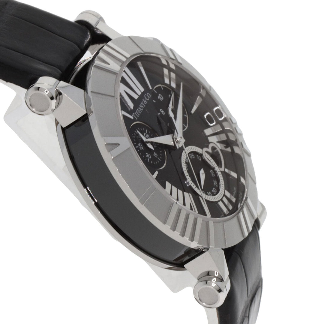 TIFFANY&Co. Watches Quartz Z1301.32.11A10A71A Stainless Steel, Leather Silver Atlas chronograph black dial mens Used Authentic