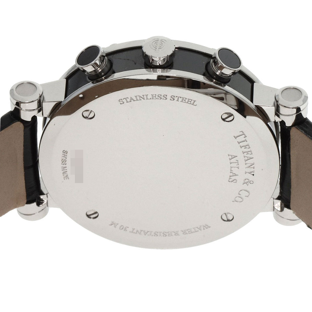 TIFFANY&Co. Watches Quartz Z1301.32.11A10A71A Stainless Steel, Leather Silver Atlas chronograph black dial mens Used Authentic