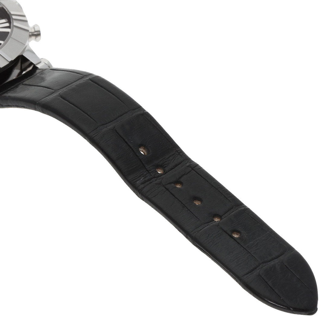 TIFFANY&Co. Watches Quartz Z1301.32.11A10A71A Stainless Steel, Leather Silver Atlas chronograph black dial mens Used Authentic
