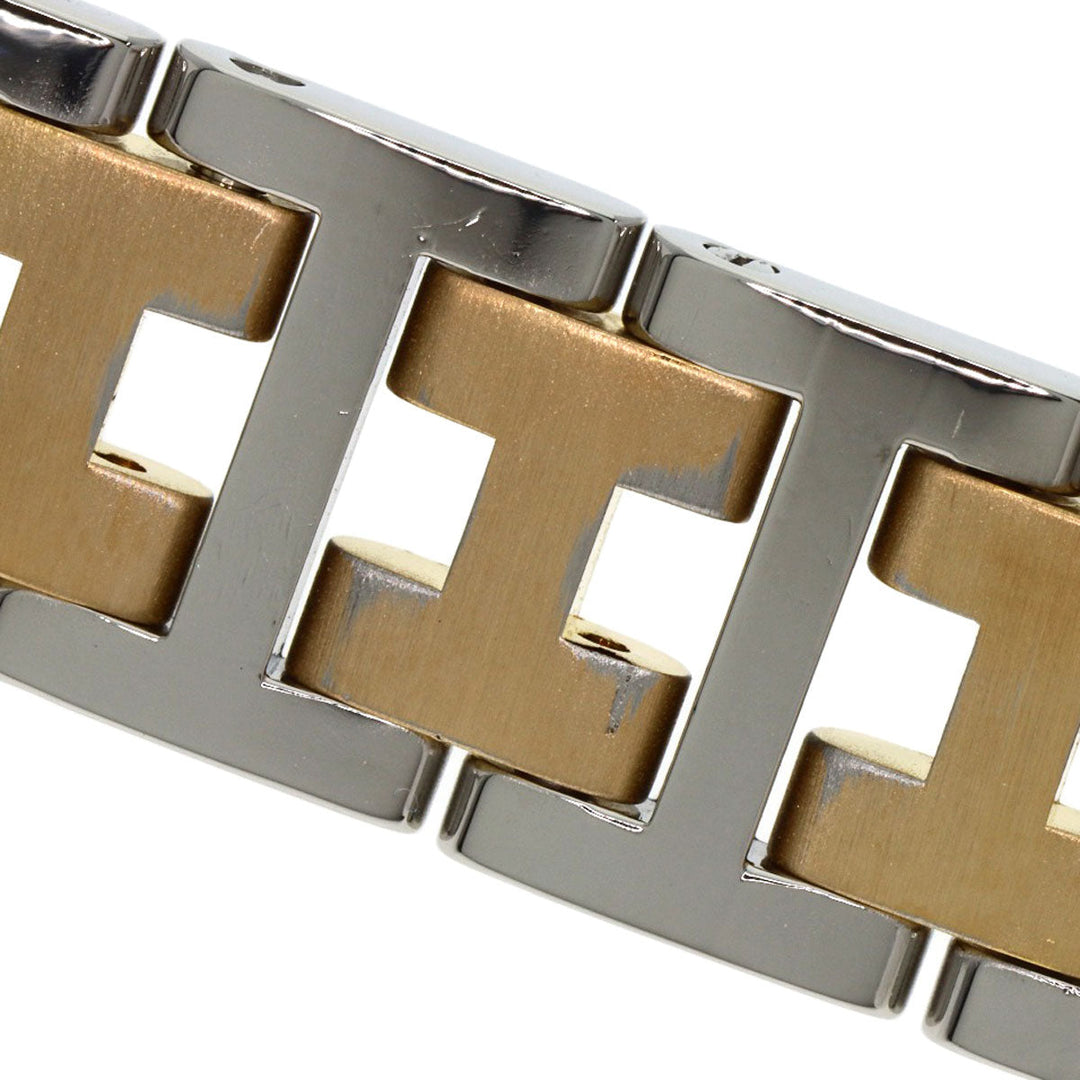HERMES Watches Quartz Stainless Steel , SSxGP gold Clipper old type white dial Women Used Authentic