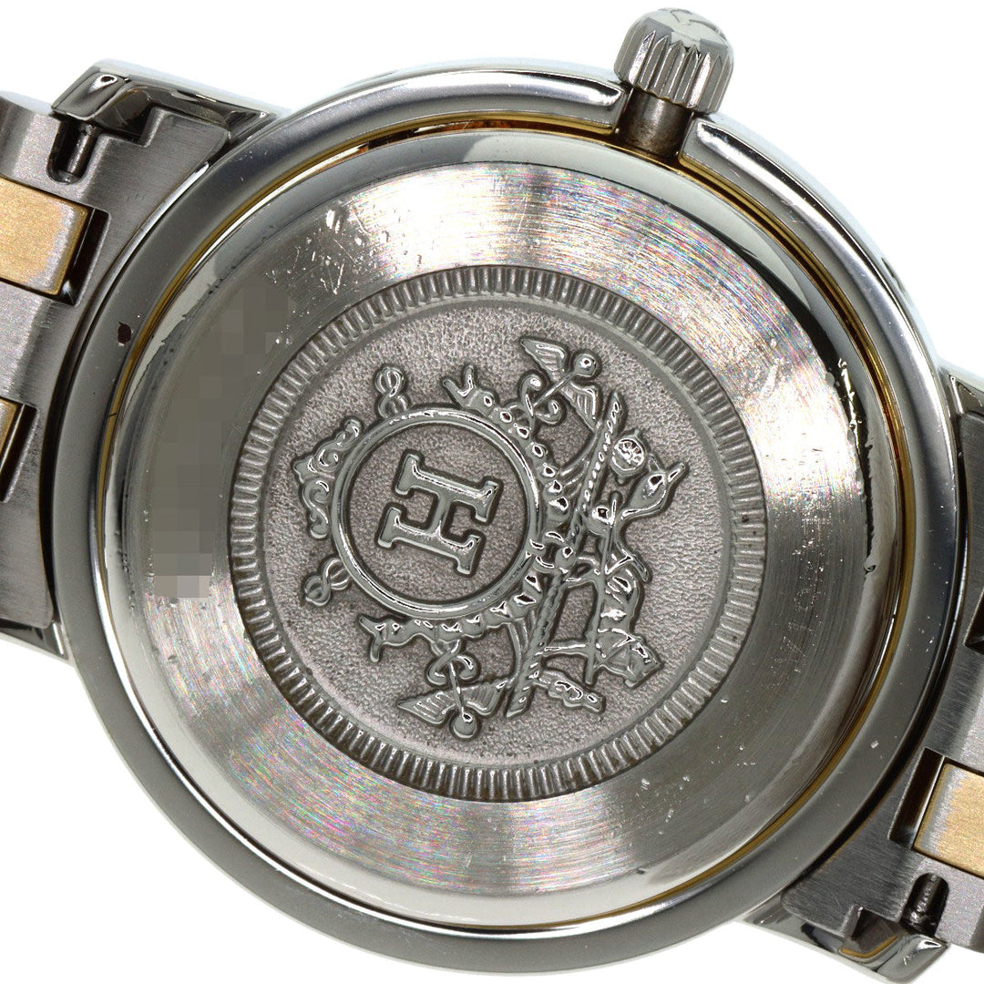 HERMES Watches Quartz Stainless Steel , SSxGP gold Clipper old type white dial Women Used Authentic