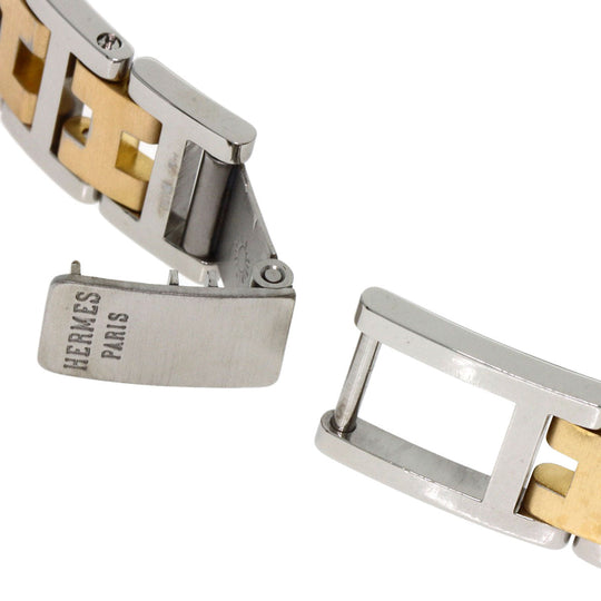 HERMES Watches Quartz Stainless Steel , SSxGP gold Clipper old type white dial Women Used Authentic