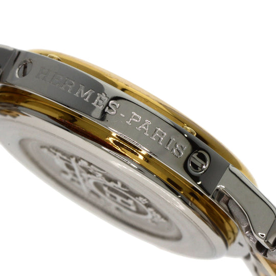 HERMES Watches Quartz Stainless Steel , SSxGP gold Clipper old type white dial Women Used Authentic