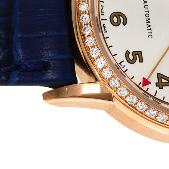 TIFFANY&Co. Watches Mechanical Automatic CT60 K18PG, Leather, Diamond gold Round Face Bezel Diamond Silver dial mens Used Authentic